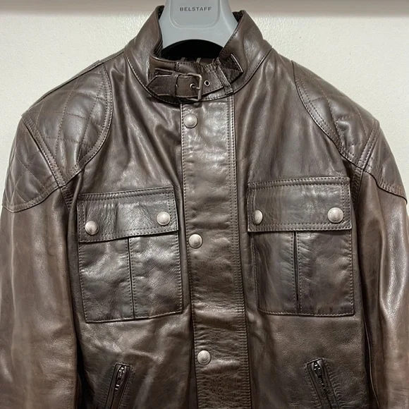 !SOLD! Belstaff Calf Leather Motorcycle Jacket with Removable Protective Armor - Picture 6 of 16